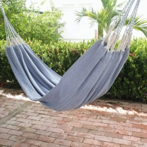 Hamaca Artesanal en Algodón Azul Jaspiada