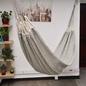 Hamaca Artesanal en Algodón Beige Jaspiada